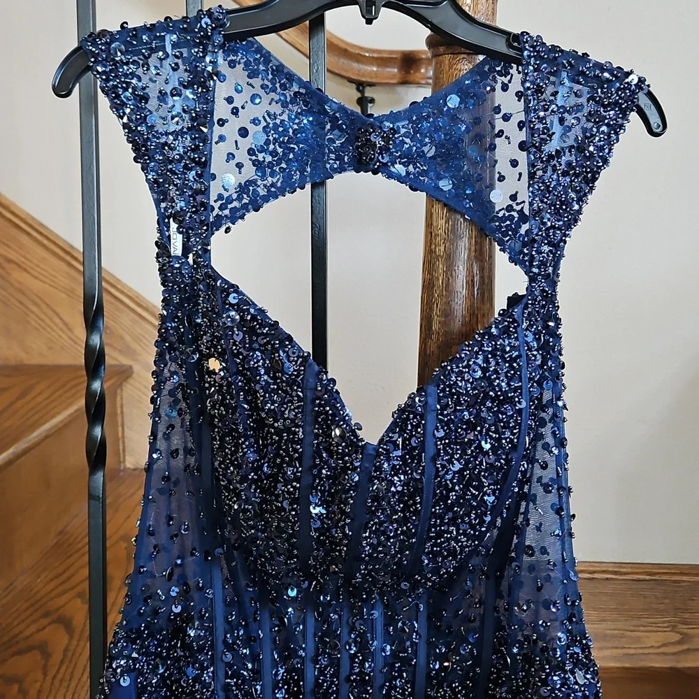 Jovani Royal Blue Formal Mermaid Dress - Picture 3 of 12